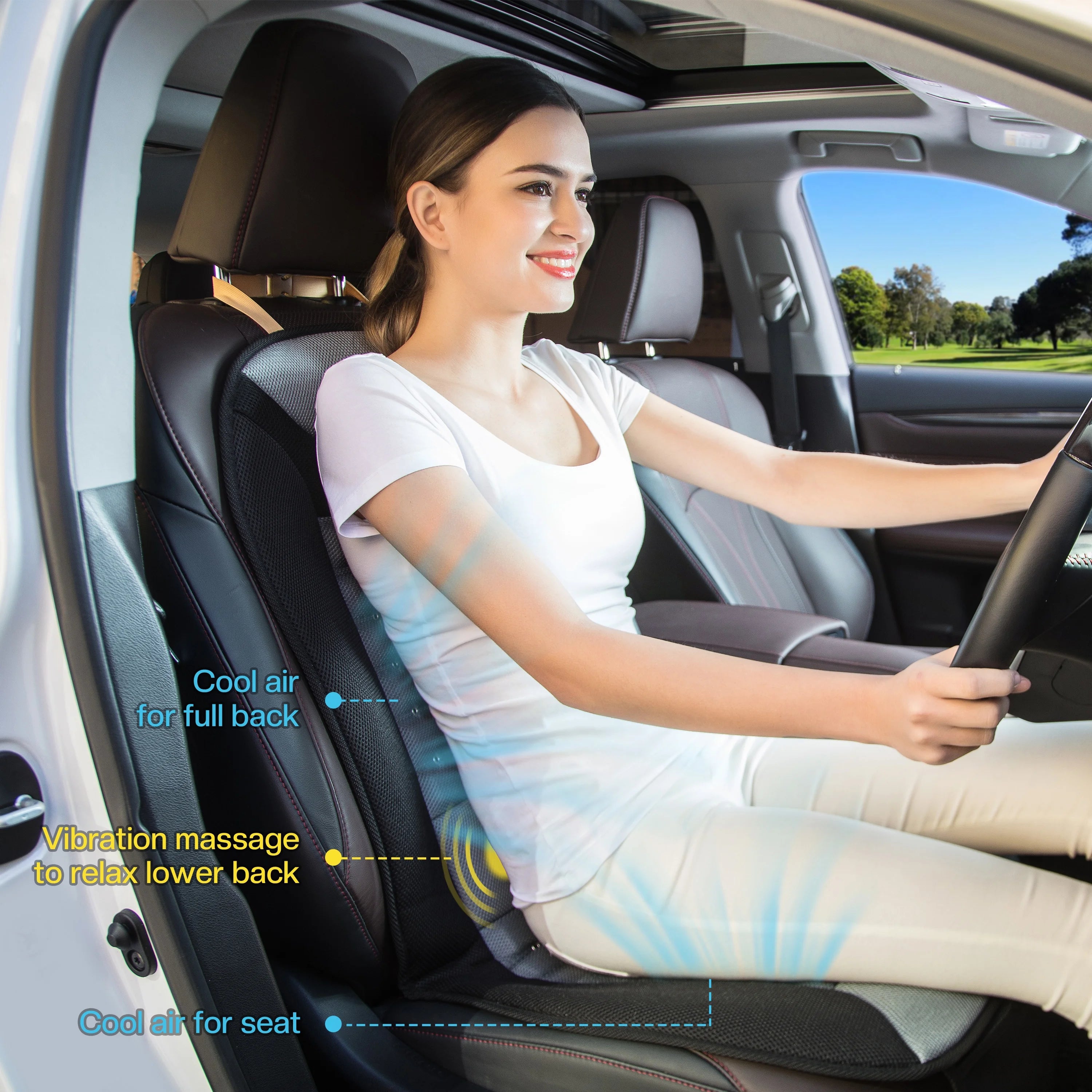 Car Seat Cushion with Back Massage O4319