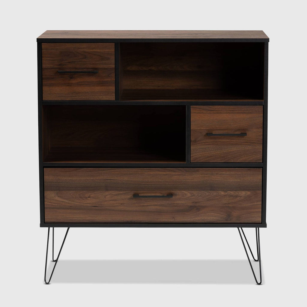 Walnut Brown 1-Drawer Wood Bookcase U206