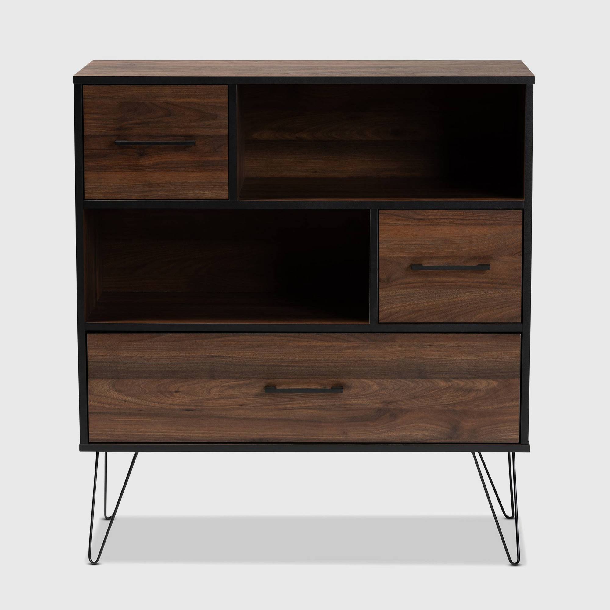 Walnut Brown 1-Drawer Wood Bookcase U206