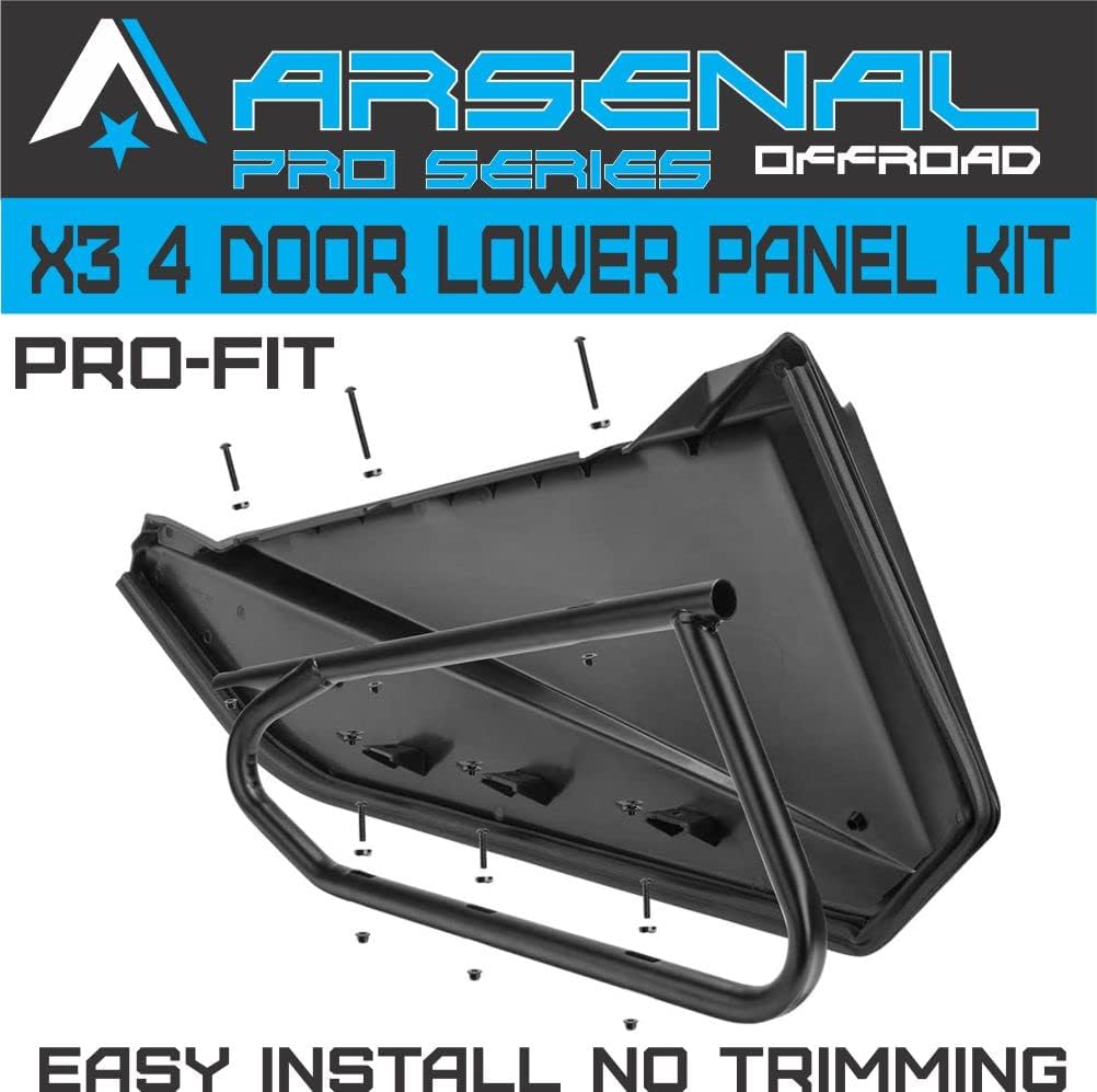 4 Door Panel Insert Kit with Alloy Frame for Can Am Maverick X3 Max RS DS 2017-2022 D219