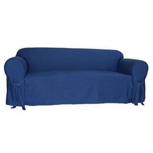 Blue Denim Cotton 1-Piece Sofa Slipcover G350