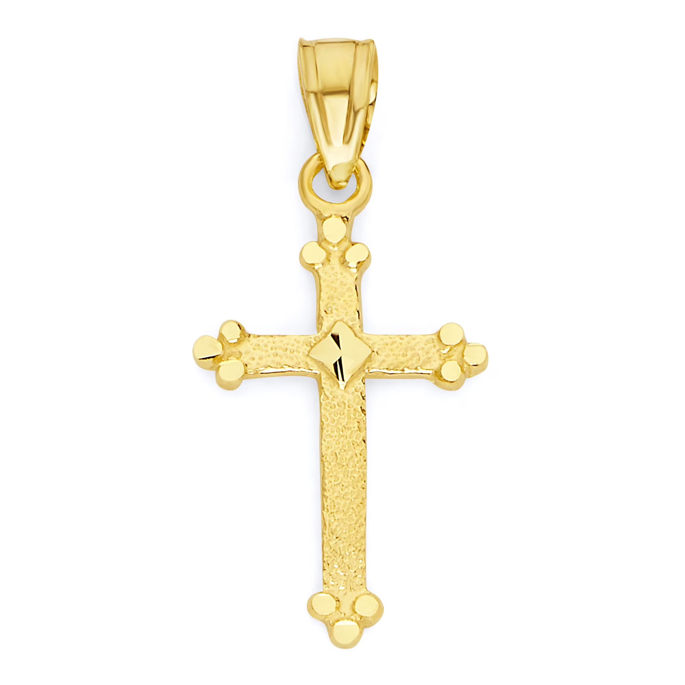 10k Gold Diamond Cut Cross Pendant A98156