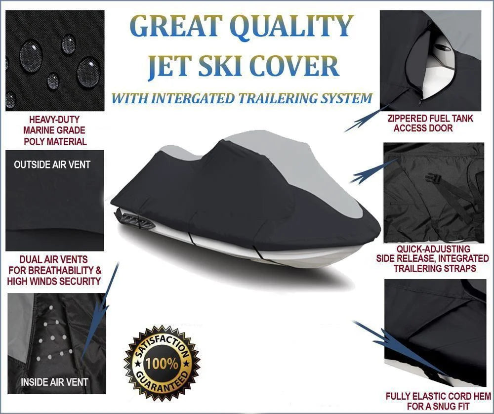 Black/Grey Jet Ski Watercraft Cover Z215