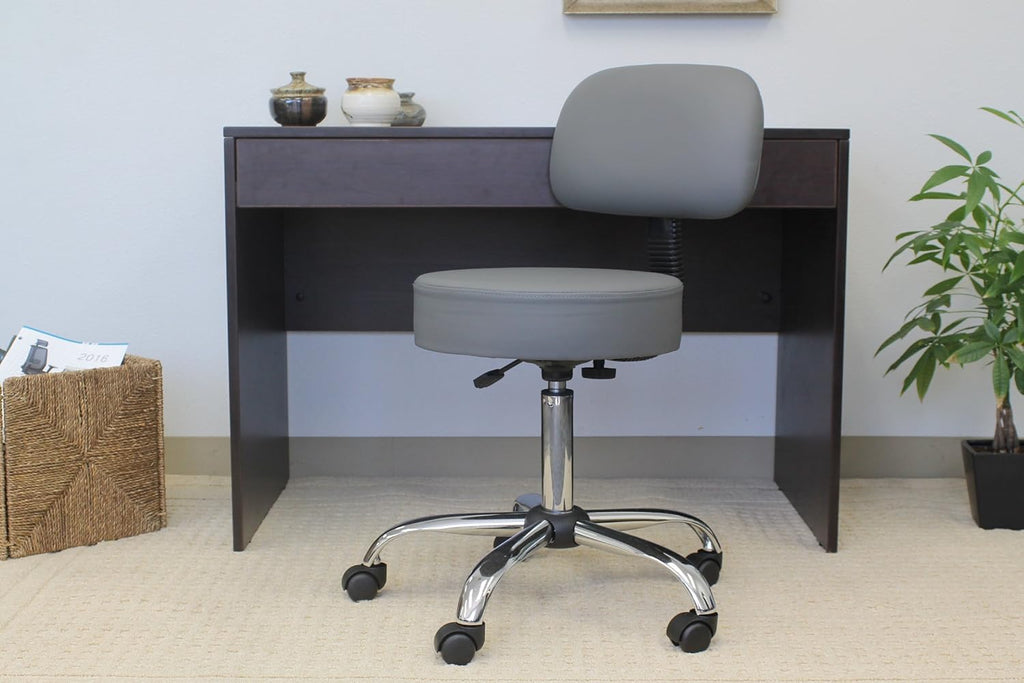 Grey Adjustable Drafting Stool with Back U401