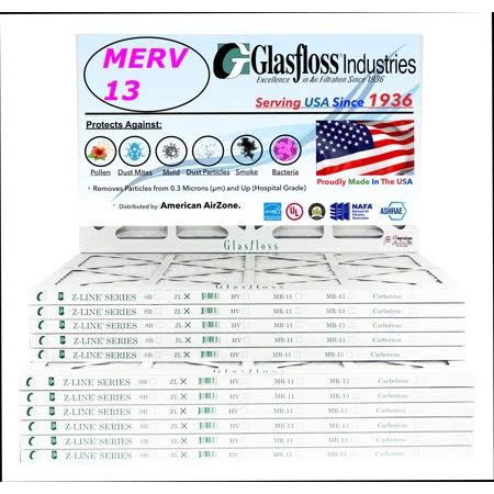 16x24x1 MERV 13 Pleated AC Furnace Air Filter (Qty:12) T600302