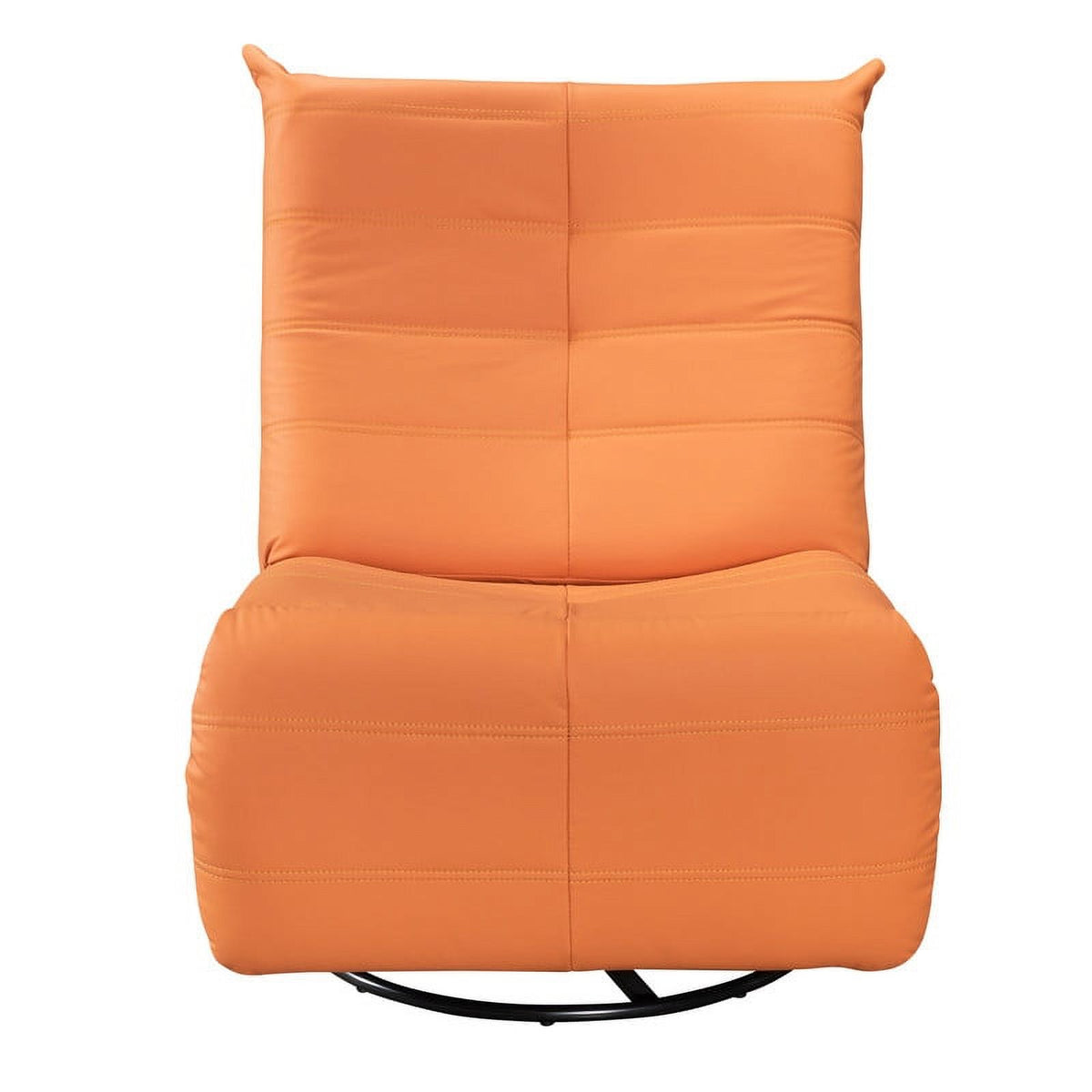 Modern Orange Faux Leather Swivel Glider Recliner N117191