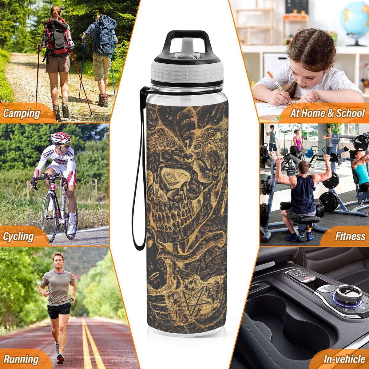 Clear 32oz Tritan Sports Water Bottle with Straw F88493