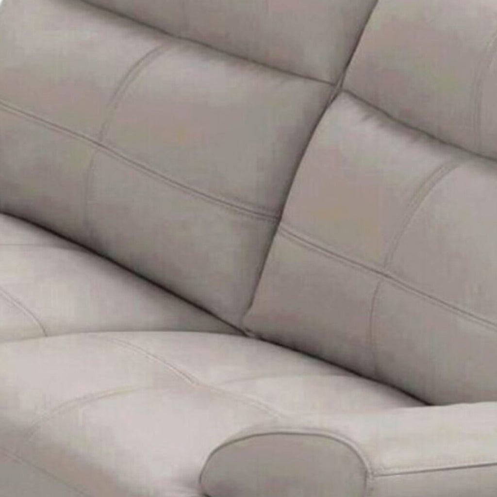 Light Gray Leather Loveseat X58486