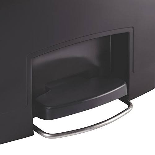 Black 13.2 Gal Plastic Step-On Trash Can L808