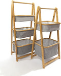 2-Tier Bamboo Nursery Storage Shelves D6492