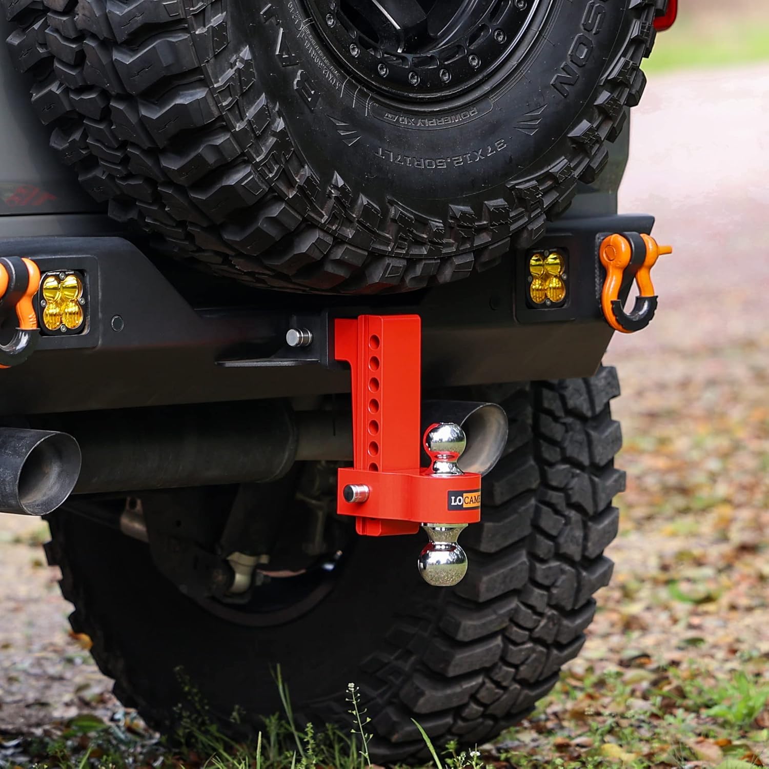 Adjustable Aluminum Trailer Hitch, Fits 2.5-Inch Receiver, 8-Inch Drop/Rise, 18,500 LBS GTW, Red H944050