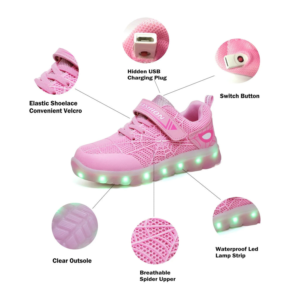 Light Up Shoes (Little Kid 12.5M, Pink/White) F787752