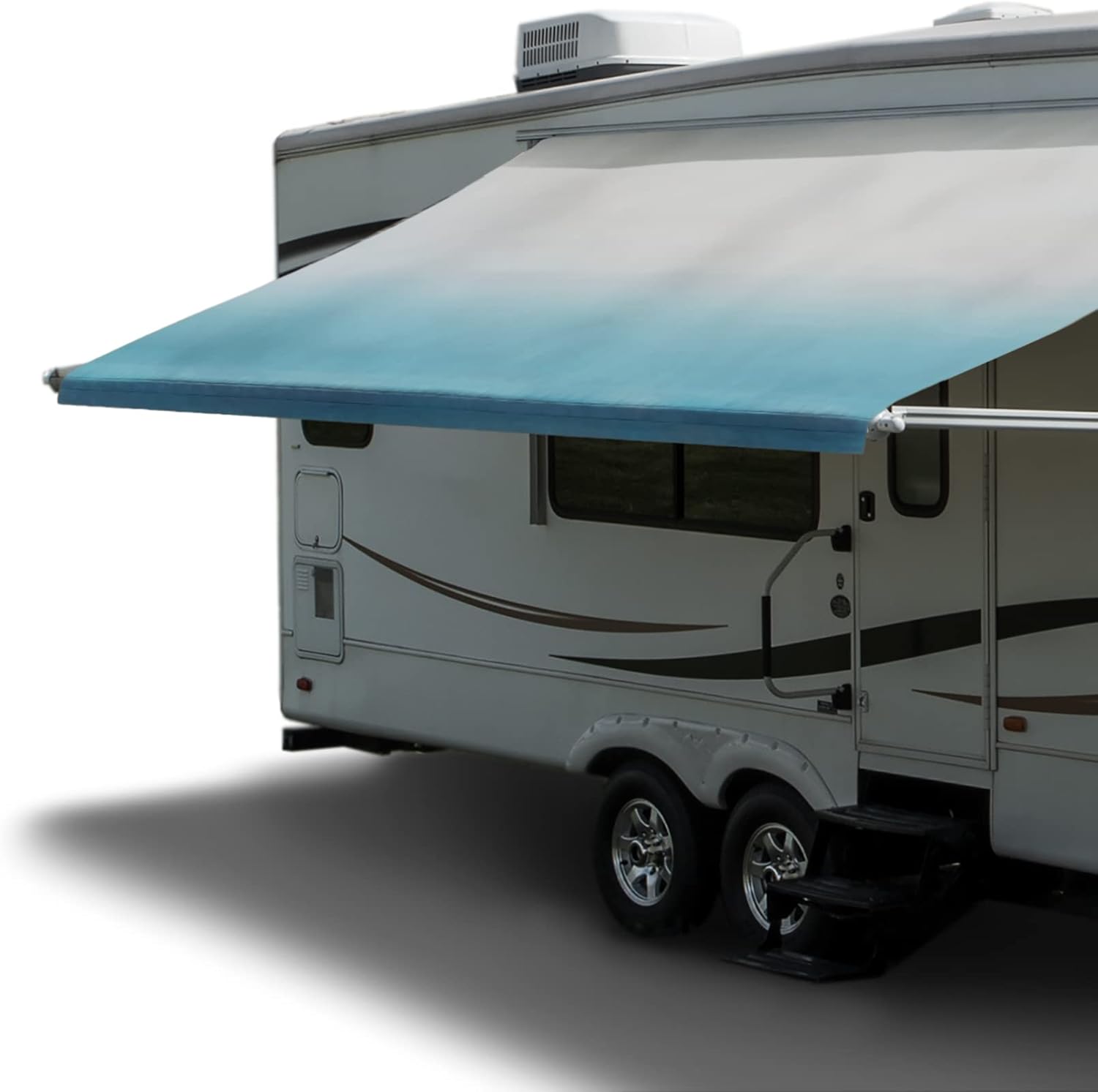 Ocean Blue Fade 8' Length RV Awning Fabric Replacement N2705
