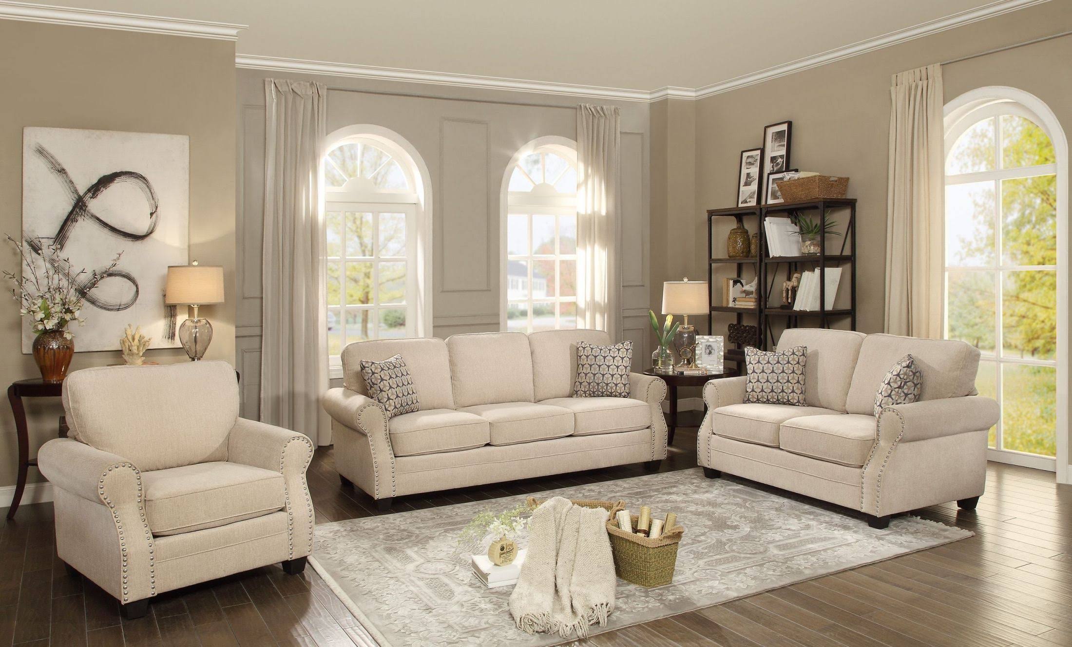 Natural Tone Loveseat V967