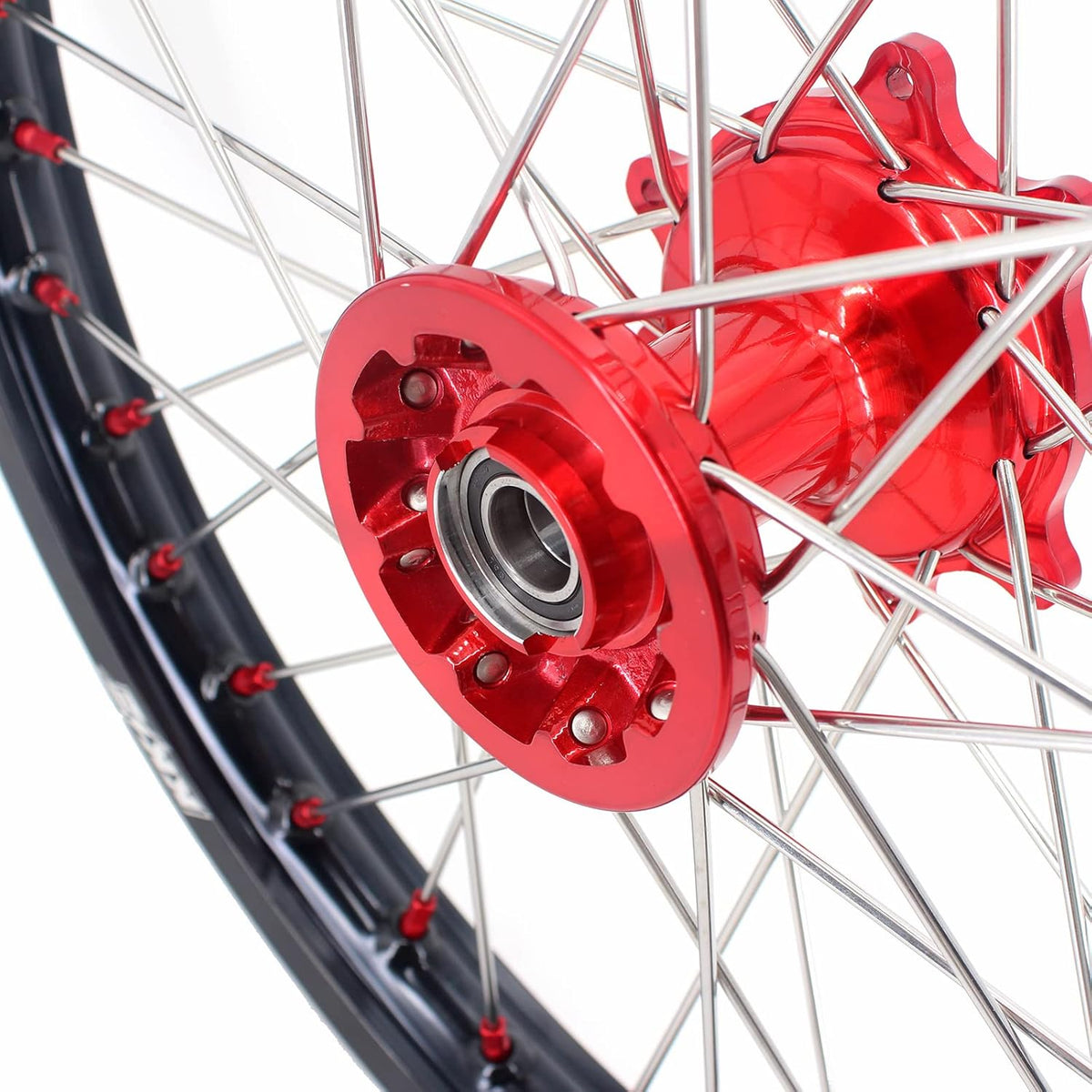 Cast Motorcycle Spoked Wheels Red Hub M678859