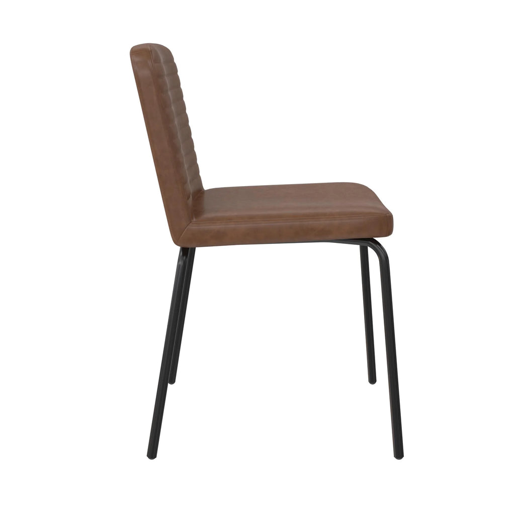 Camel Faux Leather Dining Chair, Set of 2 R82003
