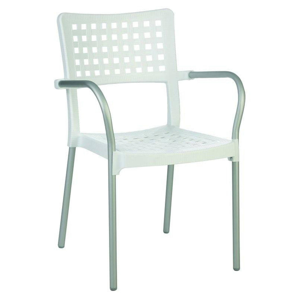 White Resin Dining Arm Chair Set of 4 R175915