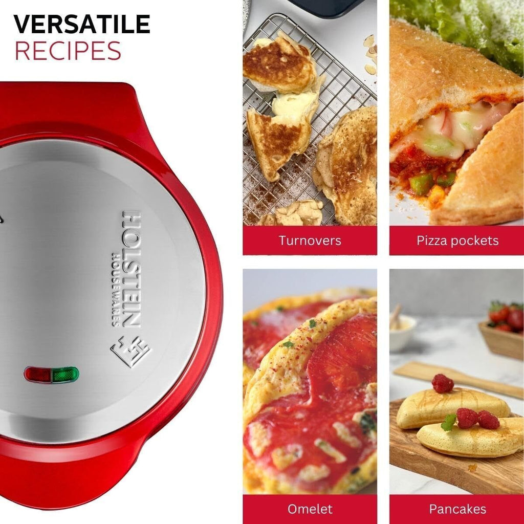 Metallic Red Non-Stick 2 Section Omelet & Frittata Pan F3002