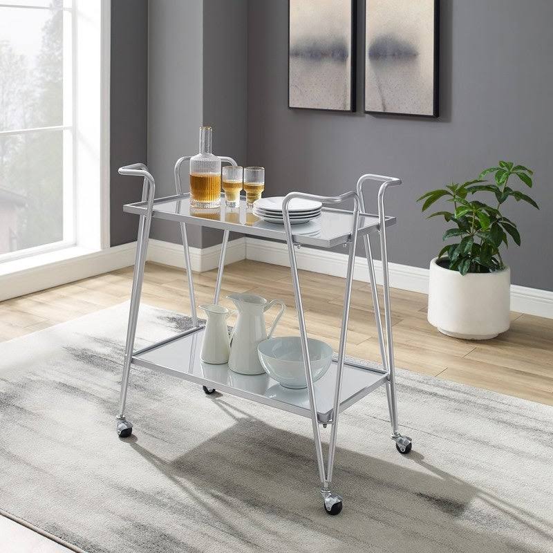 Silver Mid-Century Bar Cart S3972