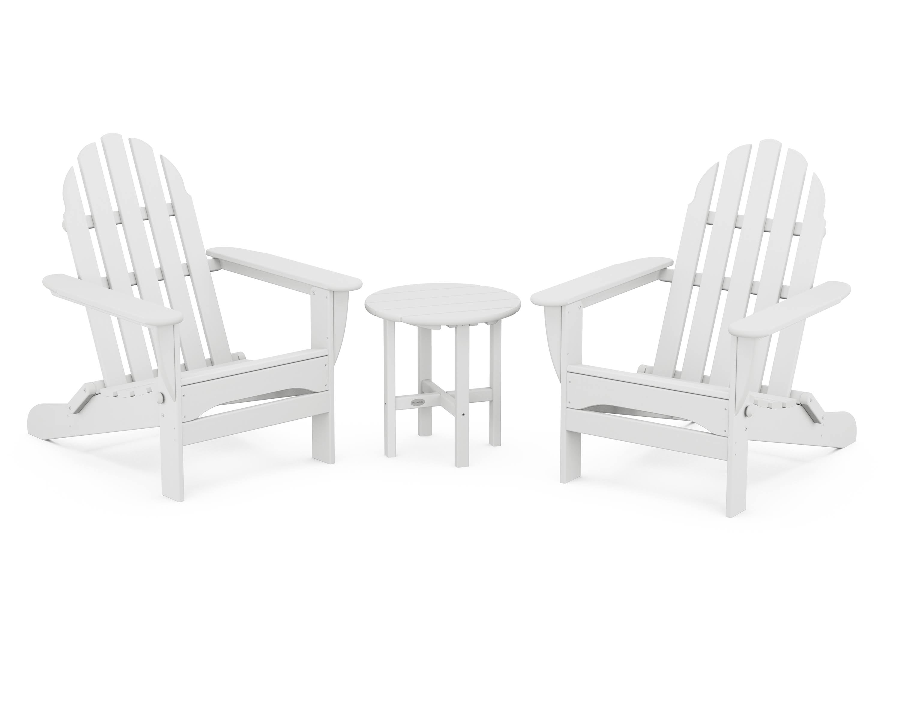 White Folding Adirondack 3-Piece Set B610435