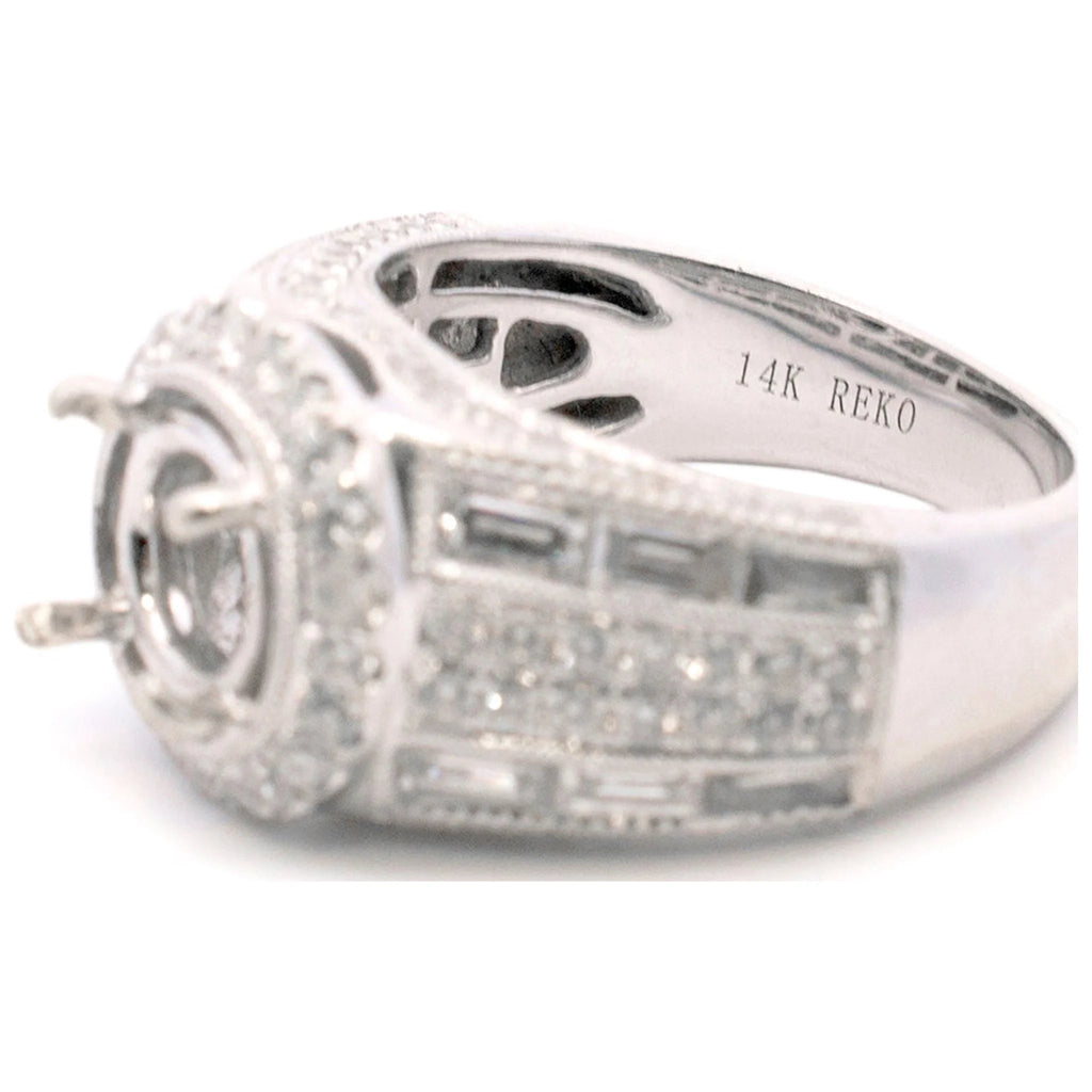 14K White Gold Halo Diamond Engagement Ring H554279