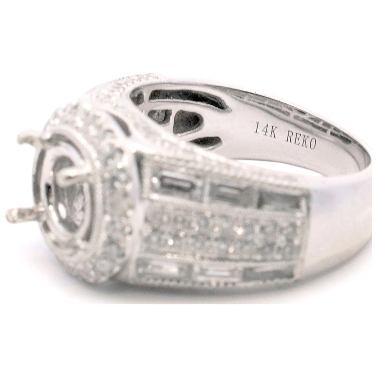 14K White Gold Halo Diamond Engagement Ring H554279