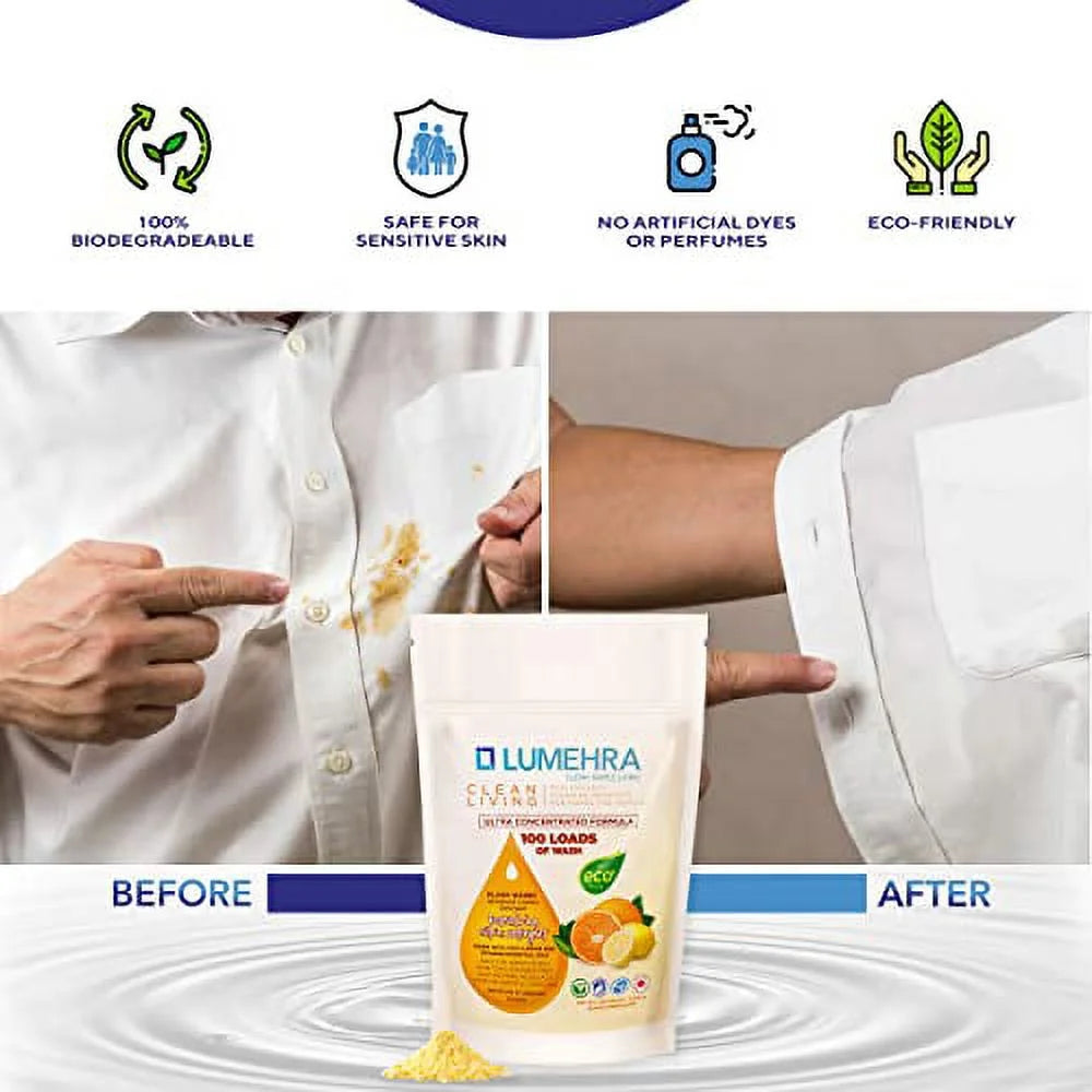 Citrus Scented Biodegradable Laundry Detergent Powder 500 Grams 100 Loads V8011