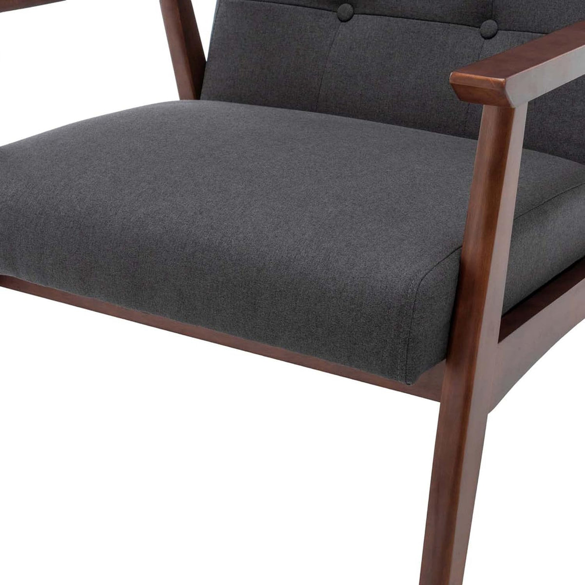 Accent Armchair and Ottoman Set, Dark Gray Fabric L47984