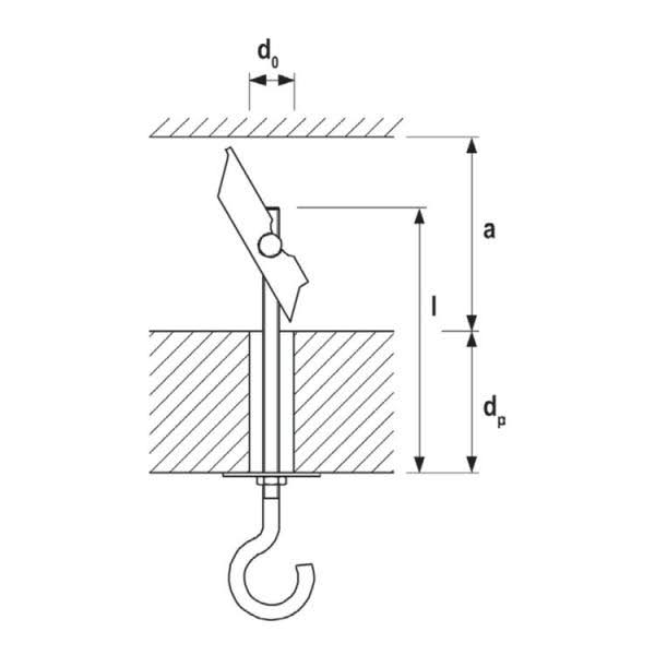 Cavity Fixing with Bar and Double Nut G614