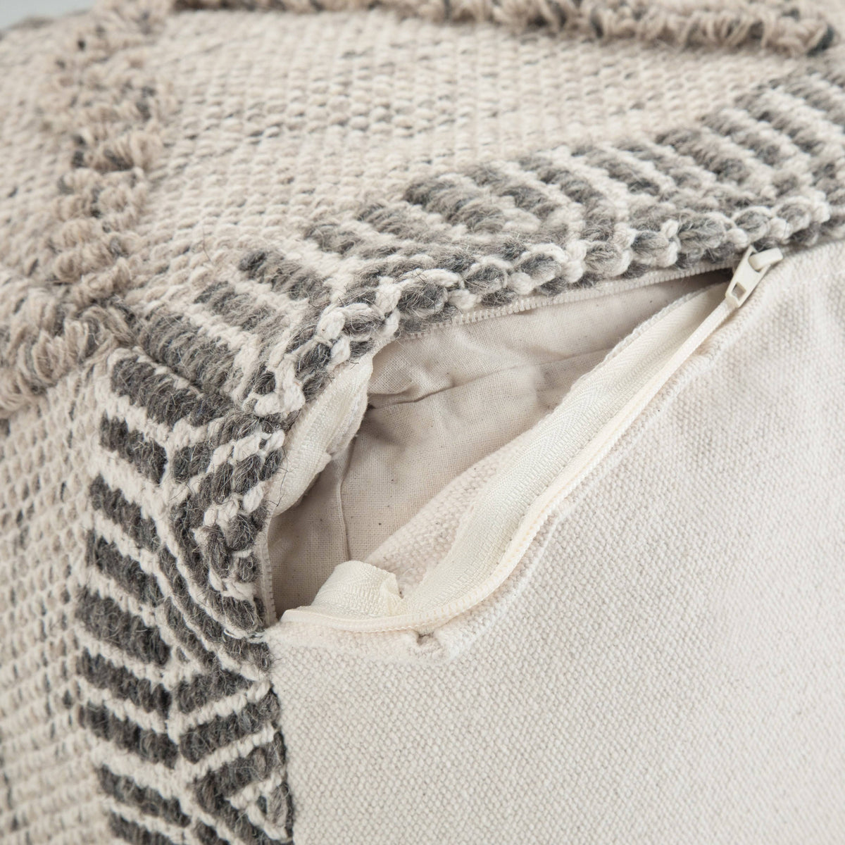 Square Pouf Blue/Natural T787211