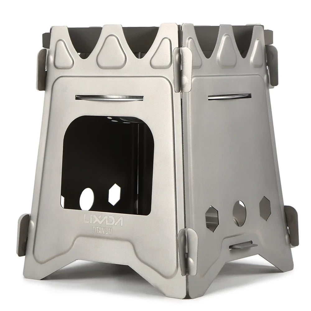 Ultralight Titanium Folding Camp Cooking Stove with Tray E410