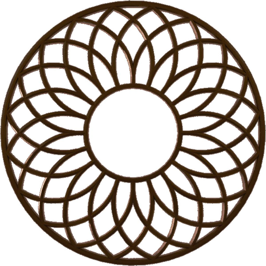 36x22OD x 12 1/4x22ID x 1x22P PVC Pierced Ceiling Medallion U9601