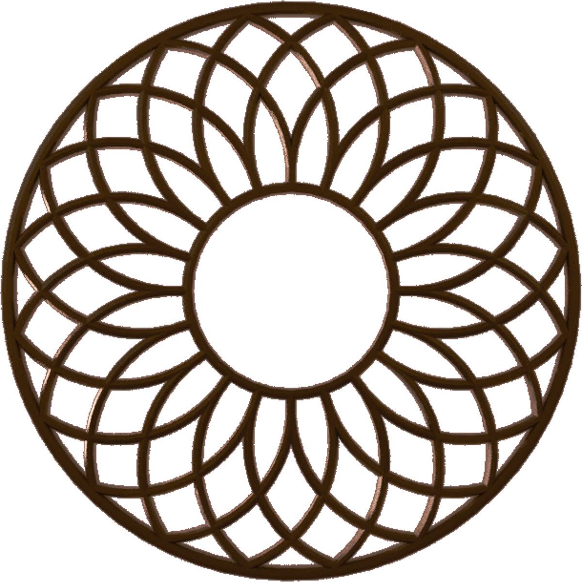 36x22OD x 12 1/4x22ID x 1x22P PVC Pierced Ceiling Medallion U9601