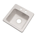 Composite Granite Prep Sink with Two Holes, 16-Inch, Soft White L366996