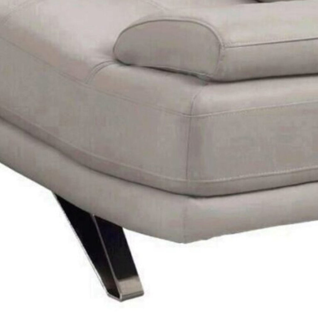 Light Gray Leather Loveseat X58486