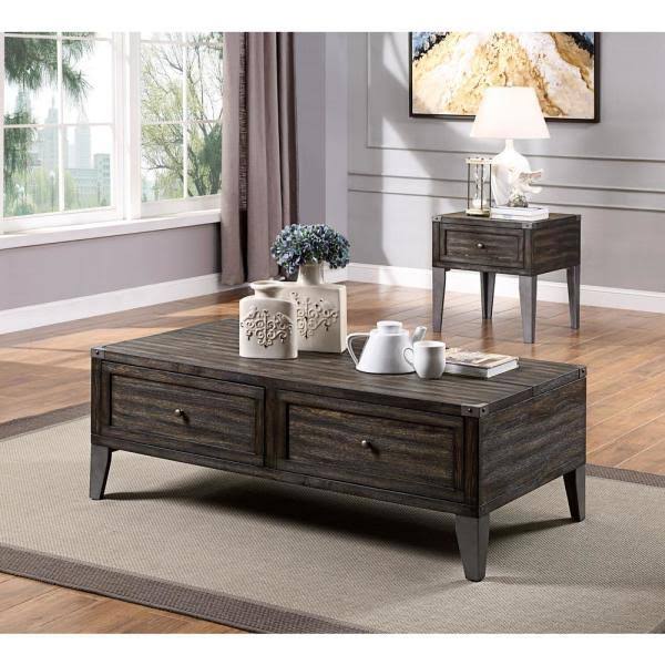 Gray and Dark Oak End Table H49935