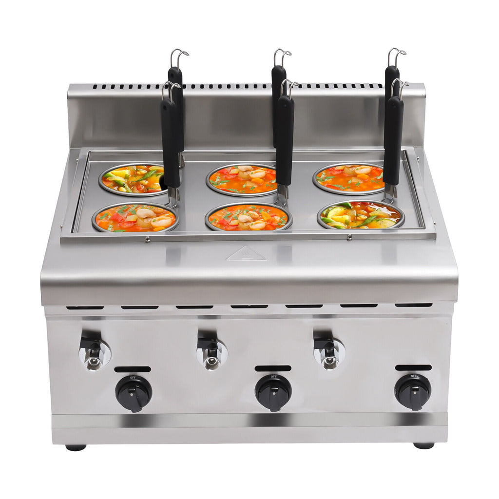 6 Holes Commercial Propane Gas Pasta Cooker J1646