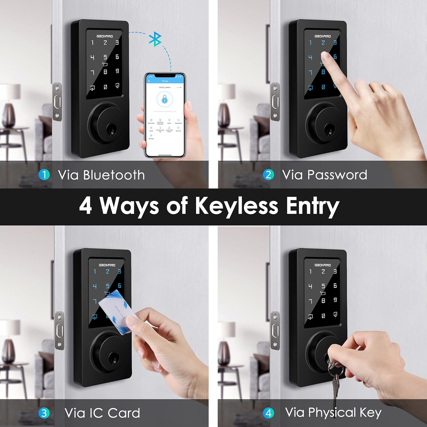 Smart Deadbolt Lock with Bluetooth App and Keypad Q5068