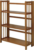 3-Shelf Folding Stackable Bookcase Natural O552499