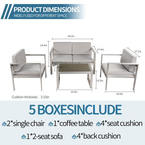 Aluminum 4 Piece Sofa Seating Group L23061