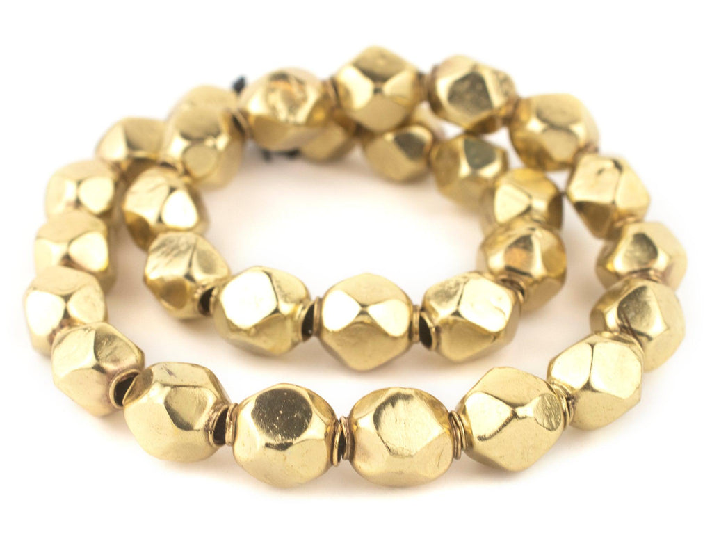 Brass Diamond Cut Hollow Tribal Beads (18mm) G6403
