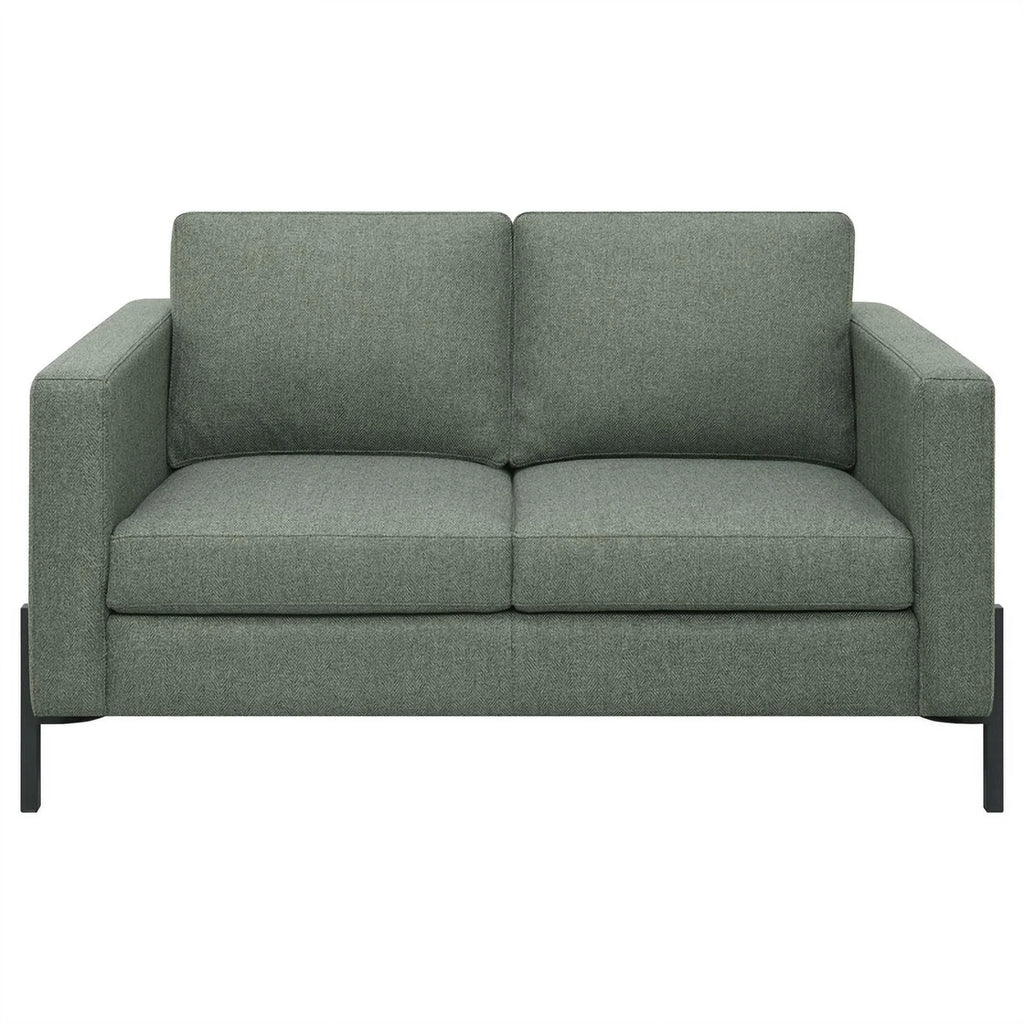 Sage Upholstered Fabric Loveseat with Track Arms S440