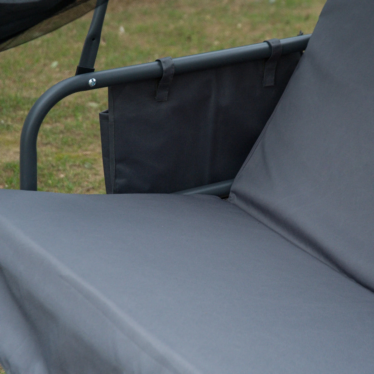 Gray 3-Seat Outdoor Swing Chair Bed E961749