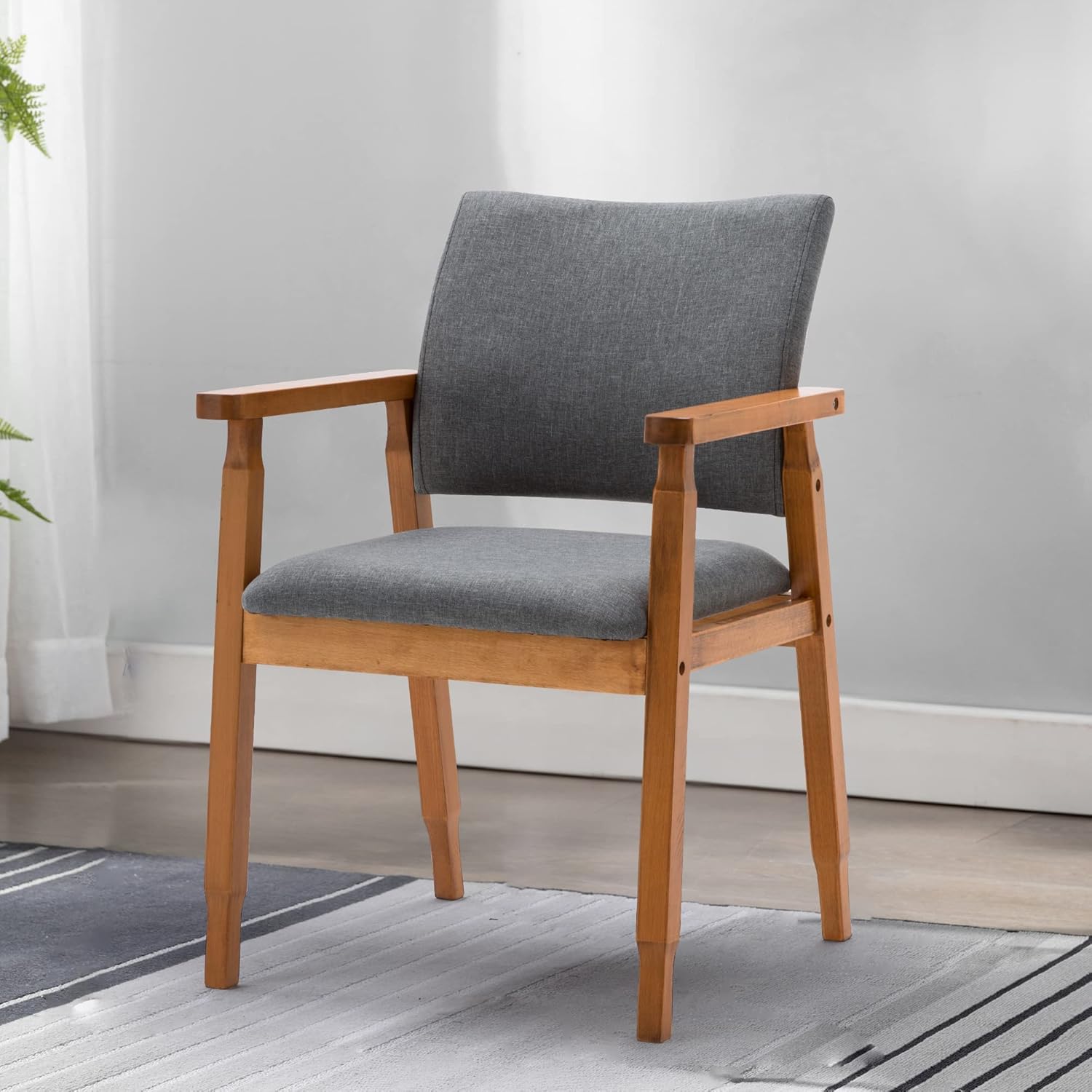 Mid Century Modern Walnut Wood Dining Chairs, Set of 2 F2077