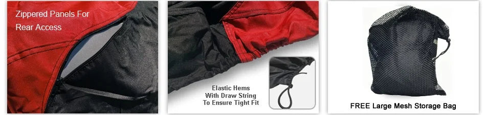 Red / Black All Weather Trailerable Jet Ski Cover with Trailer Straps and Storage Bag O725242