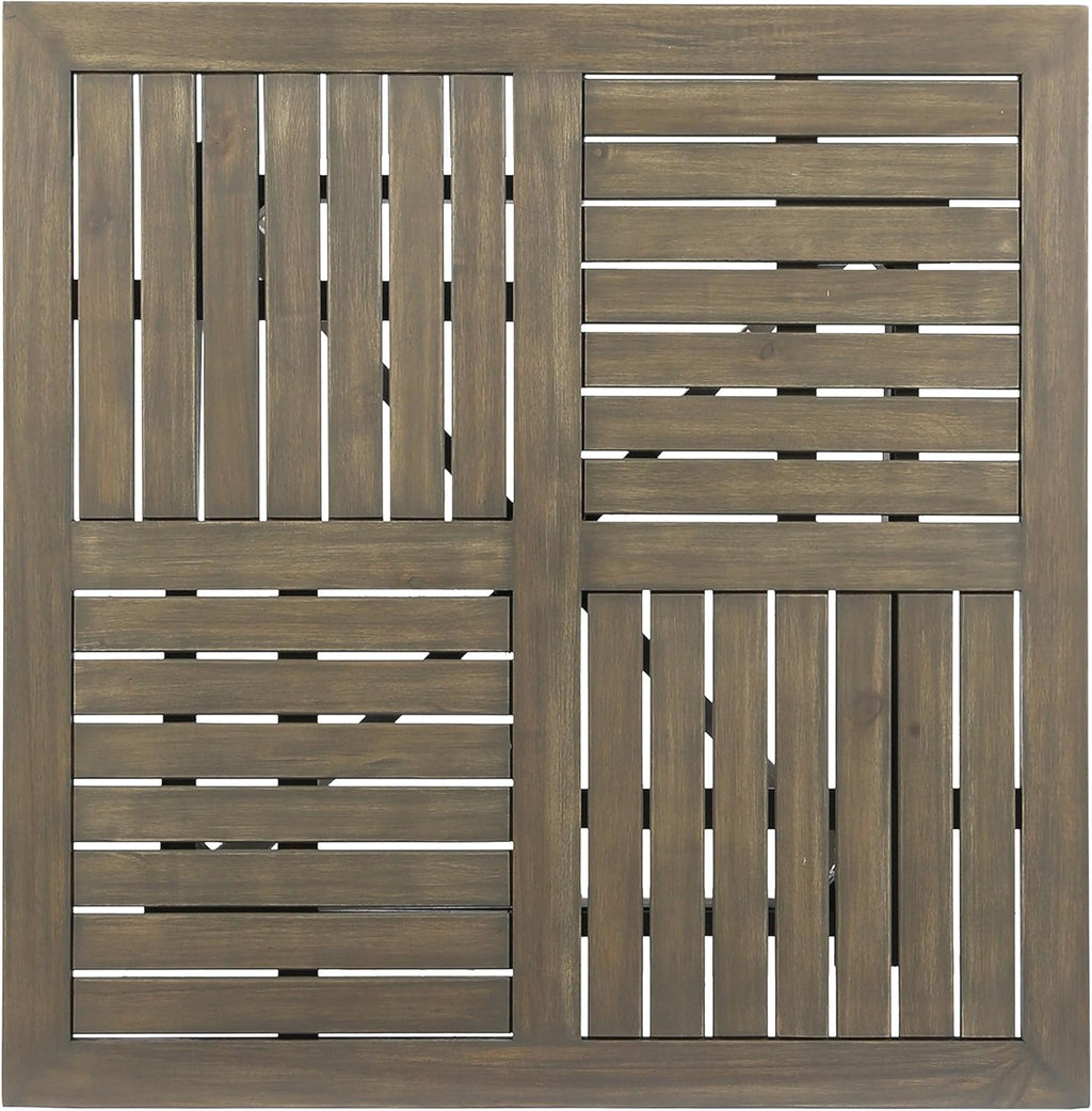 Gray Acacia Wood Square Dining Table O87910