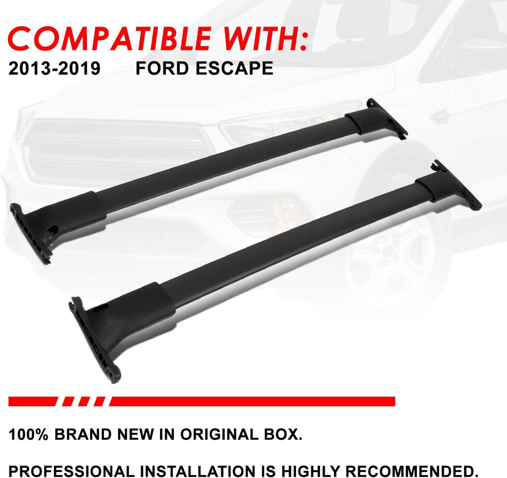 Matte Black Aluminum Roof Rack Cross Bars Pack of 2 E949