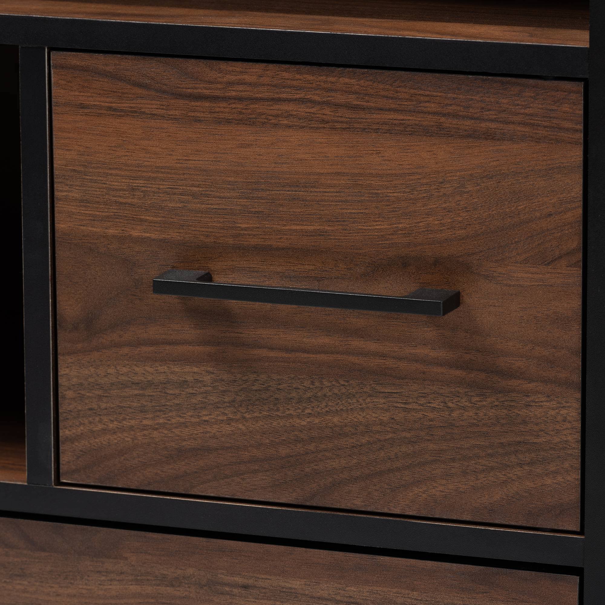 Walnut Brown 1-Drawer Wood Bookcase U206