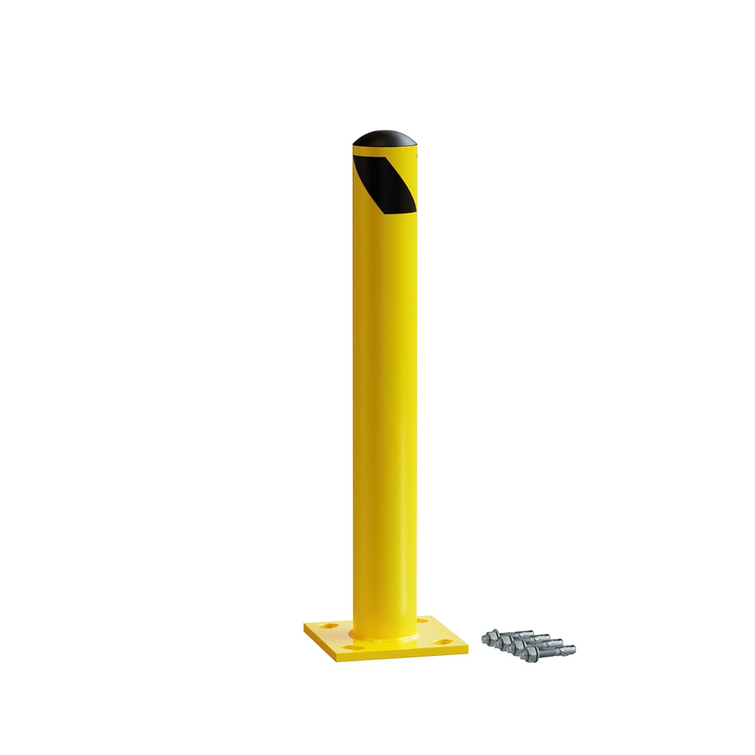 Yellow Powder Coated Steel Bollards, 36in x 4.5in S720025