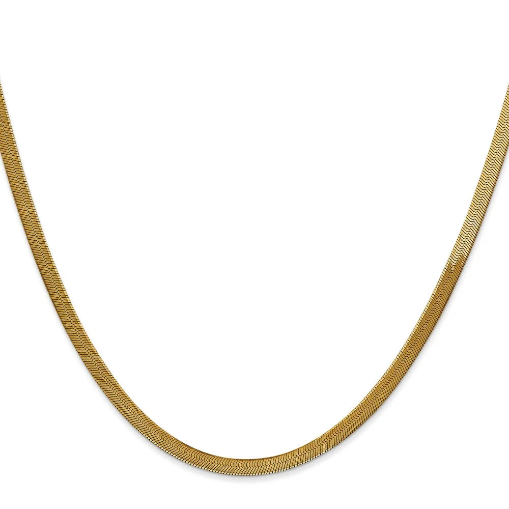 14 Karat Yellow Gold Herringbone Chain Q898